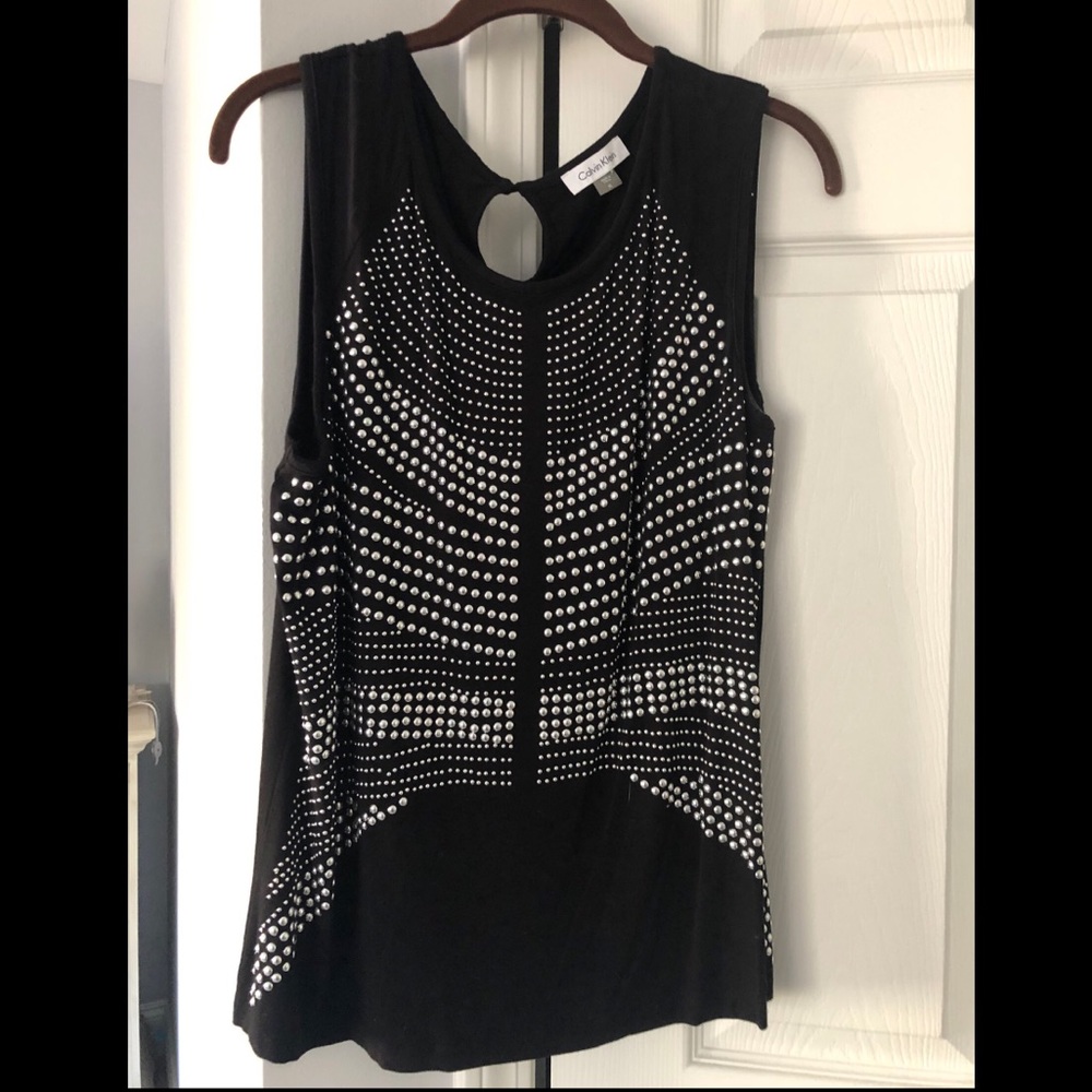 Calvin Klein Black Studded Tank Top XL Worn Once